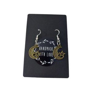 Handcrafted Moon &Star Earrings